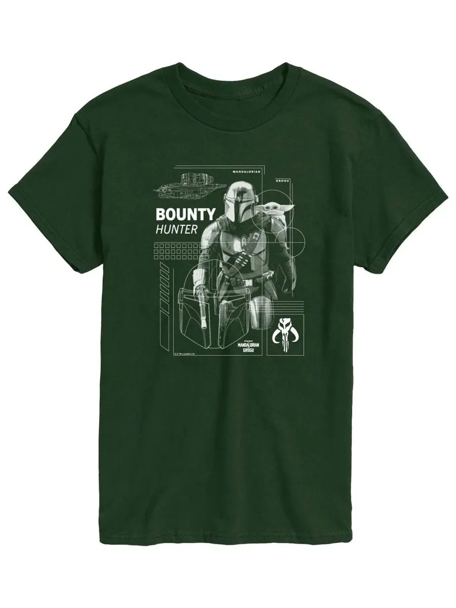 Футболка с принтом The Mandalorian & Grogu Bounty Hunter AIRWAVES — изображение 1 из 3, зеленый