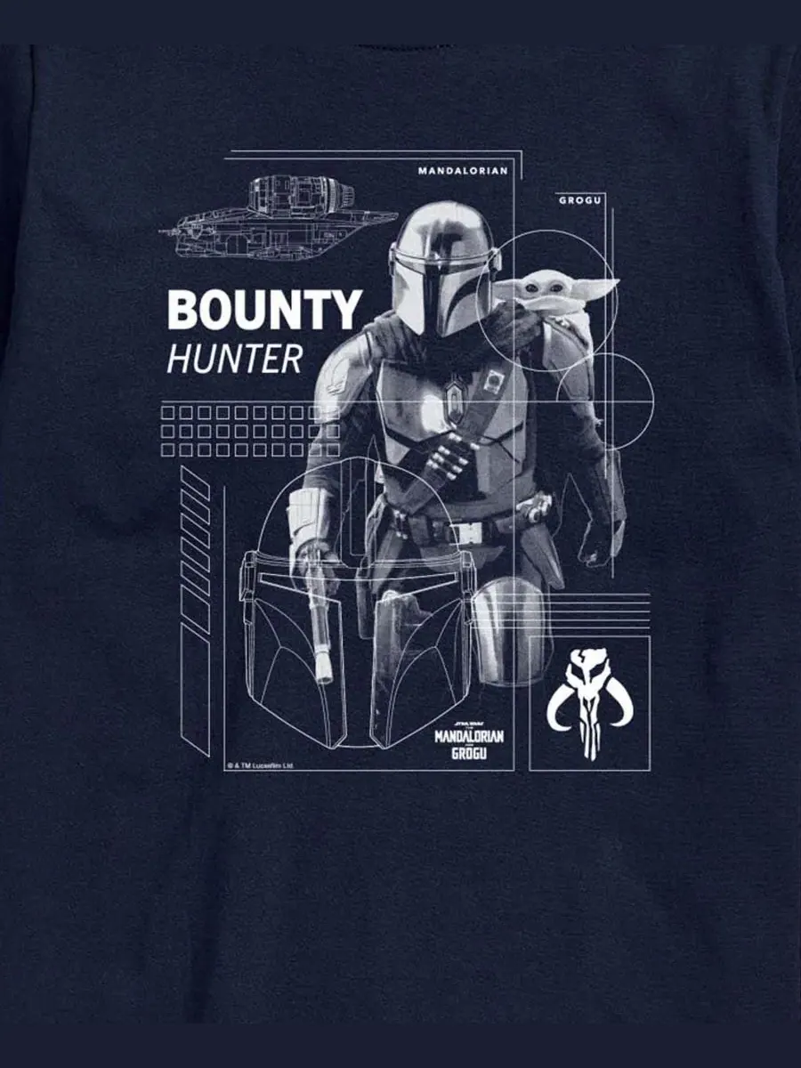 Футболка с принтом The Mandalorian & Grogu Bounty Hunter AIRWAVES — изображение 3 из 3, темно-синий