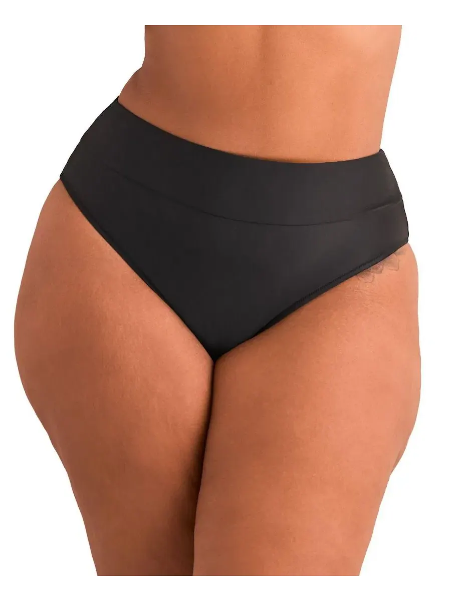 Плавки бикини с высокой талией Perry Swimwear Adore Me — изображение 1 из 3, черный