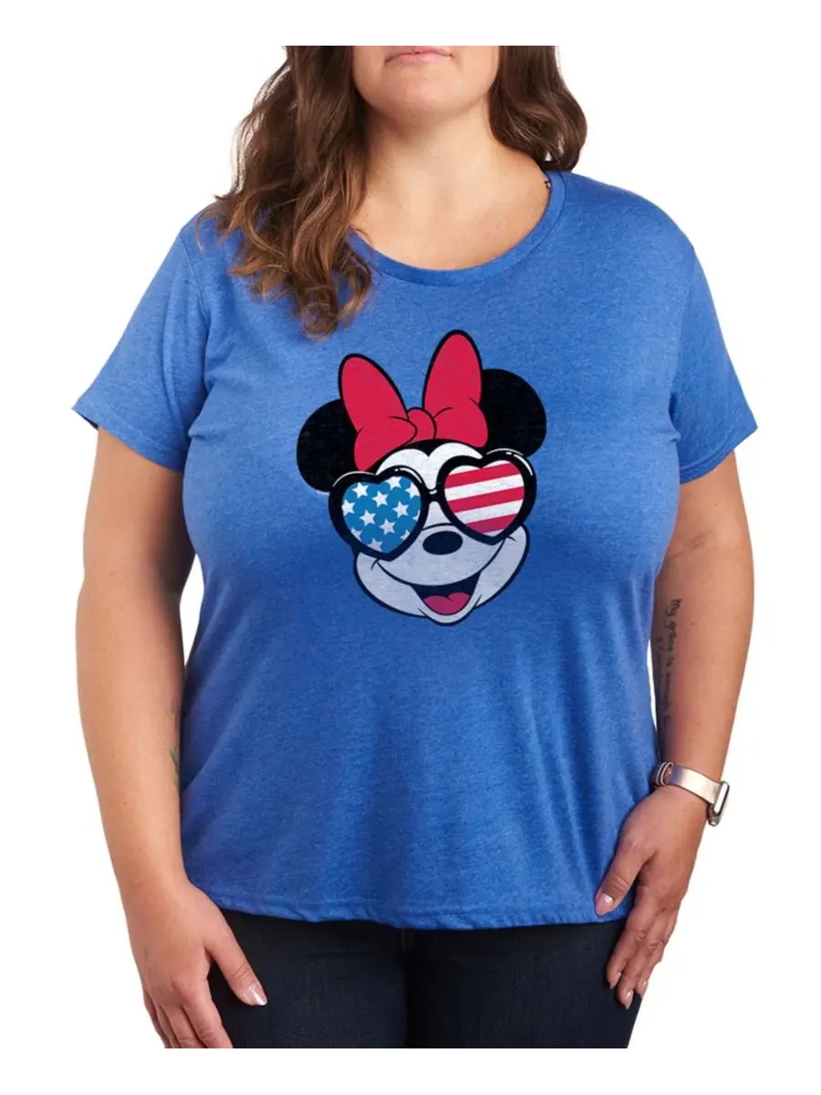 Футболка с длинным рукавом с принтом Minnie Mouse Plus Size Disney Minnie Short-Sleeve Graphic