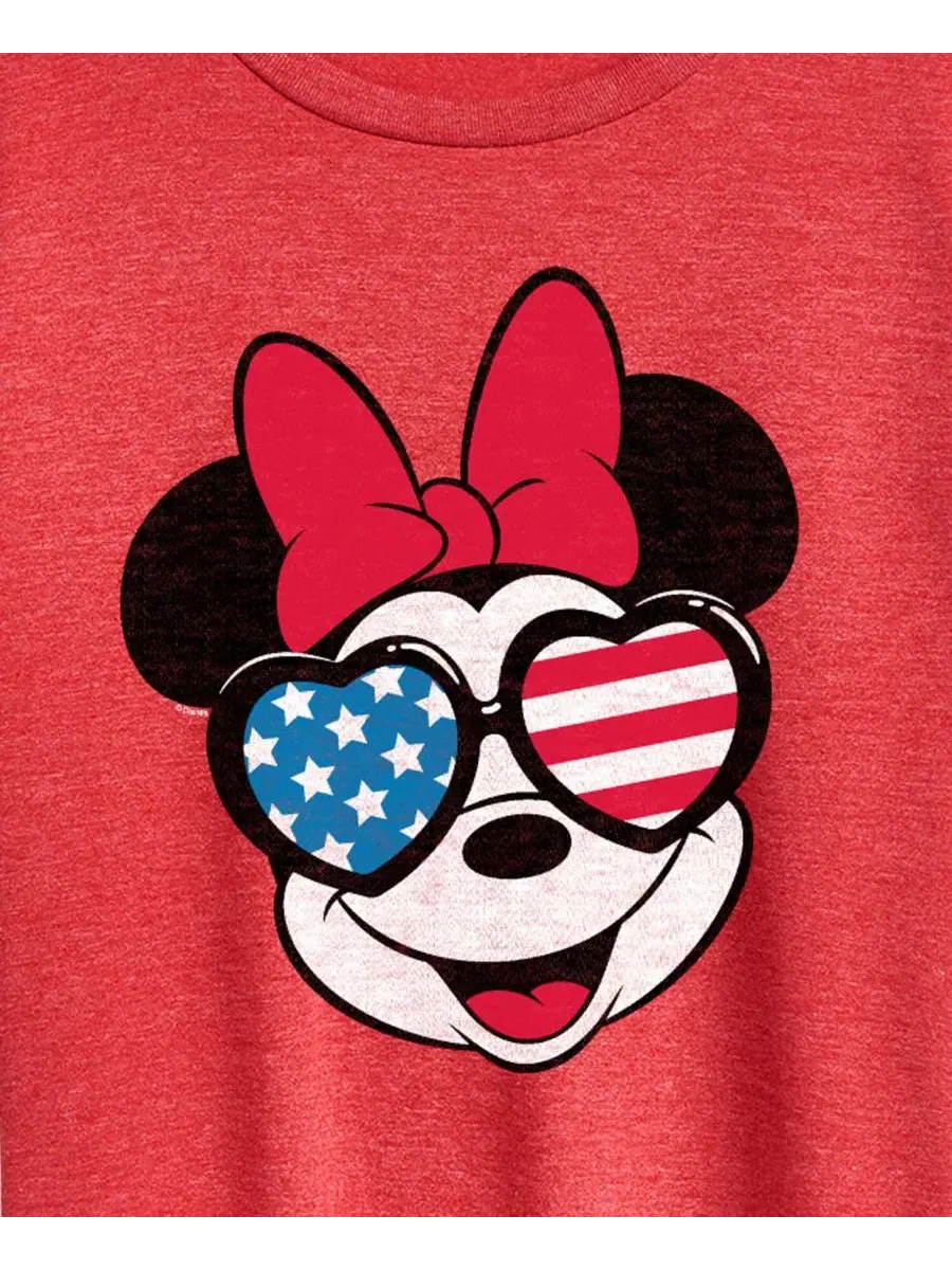 Футболка с коротким рукавом и принтом Minnie Mouse Plus Size Hybrid Apparel — изображение 2 из 3, красный