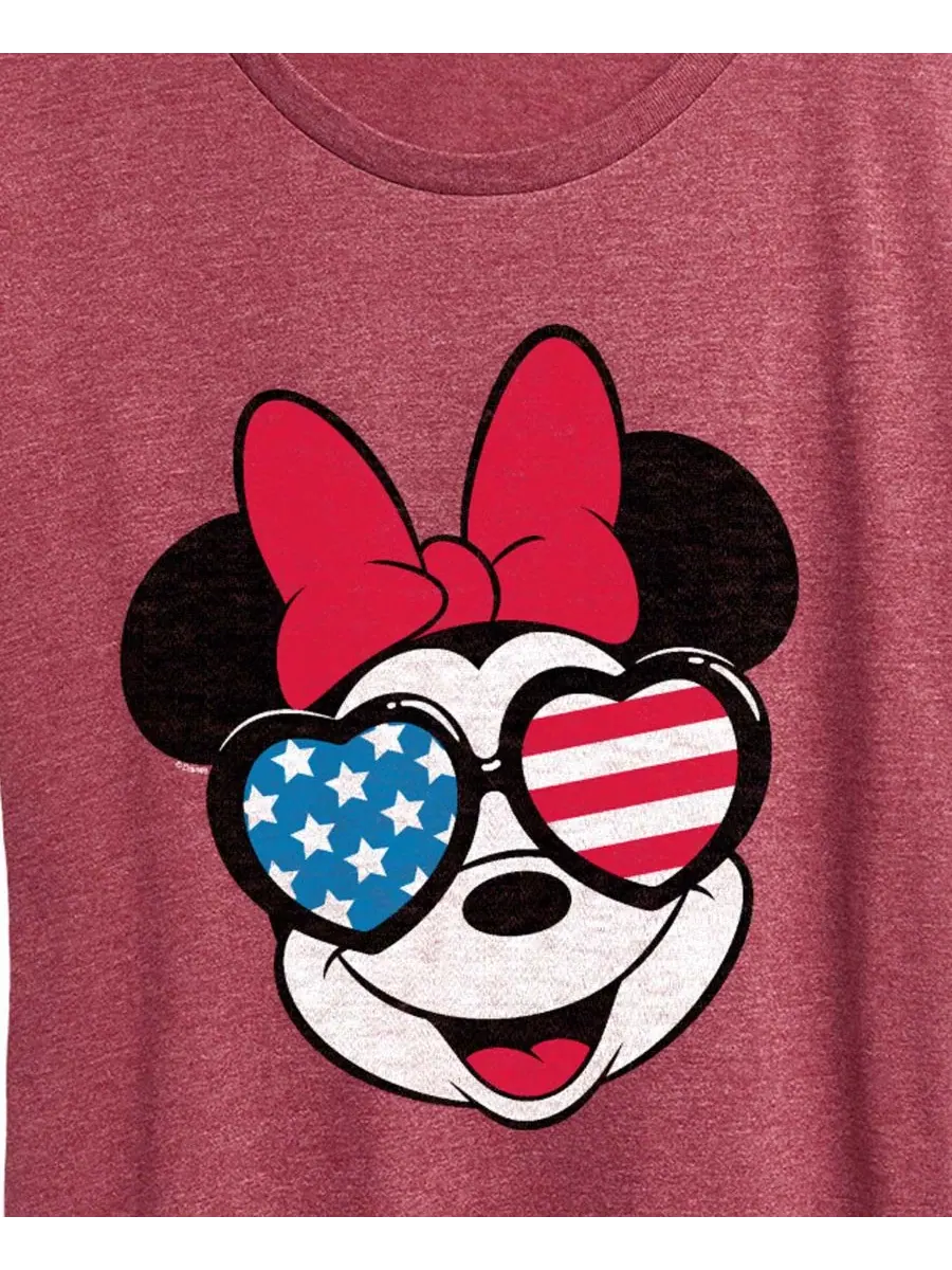 Футболка с принтом Минни Маус Plus Size Disney Short-Sleeve Graphic T-Shirt Hybrid Apparel — изображение 2 из 3, винный