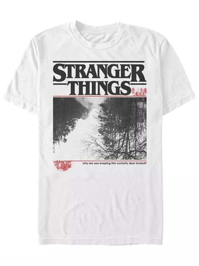 Футболка мужская с коротким рукавом с перевернутым фото Stranger Things Fifth Sun — изображение 1 из 1, белый
