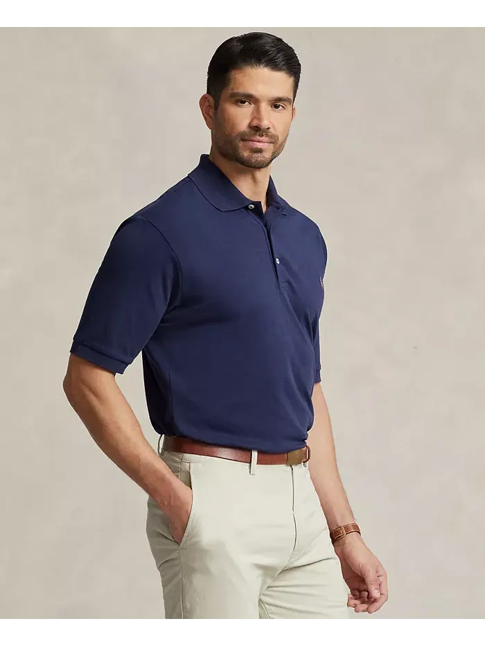 Мужская поло Big & Tall Classic Fit из мягкого хлопка Polo Ralph Lauren — изображение 1 из 5, синий