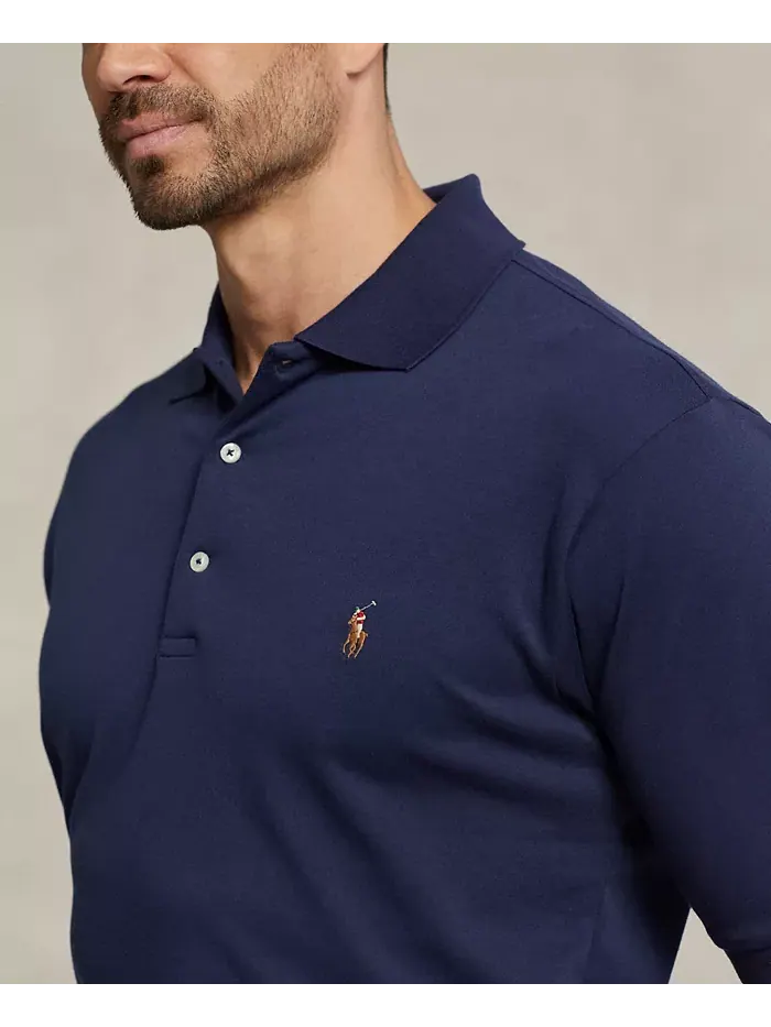 Мужская поло Big & Tall Classic Fit из мягкого хлопка Polo Ralph Lauren — изображение 3 из 5, синий
