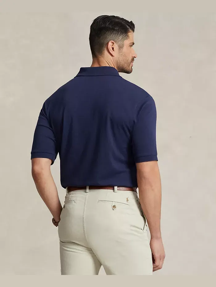 Мужская поло Big & Tall Classic Fit из мягкого хлопка Polo Ralph Lauren — изображение 4 из 5, синий