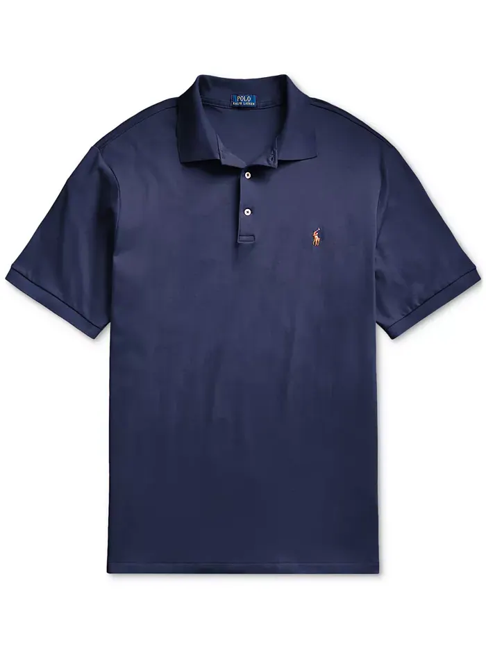 Мужская поло Big & Tall Classic Fit из мягкого хлопка Polo Ralph Lauren — изображение 5 из 5, синий