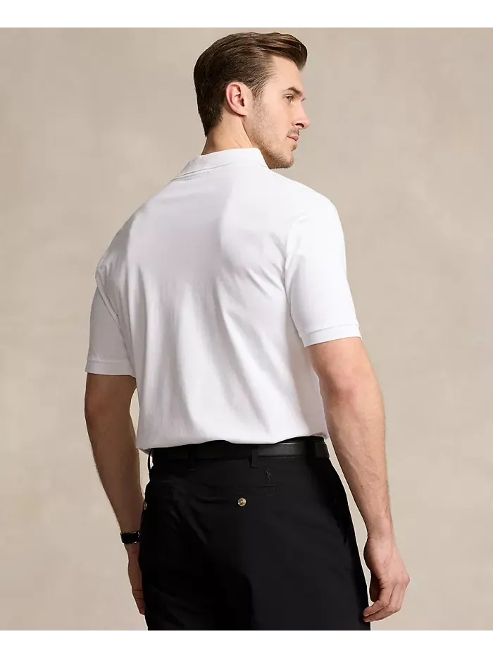 Мужская хлопковая поло Big & Tall Classic Fit Polo Ralph Lauren — изображение 2 из 5, белый