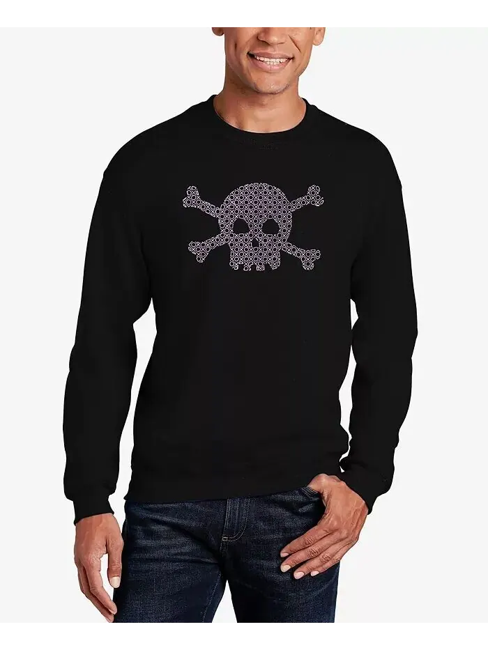Мужская толстовка с круглым вырезом Word Art Xoxo Skull LA Pop Art — изображение 1 из 3, черный