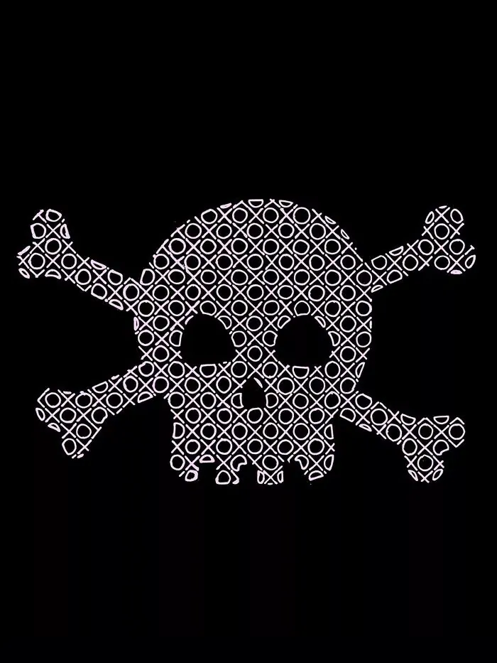 Мужская толстовка с круглым вырезом Word Art Xoxo Skull LA Pop Art — изображение 3 из 3, черный