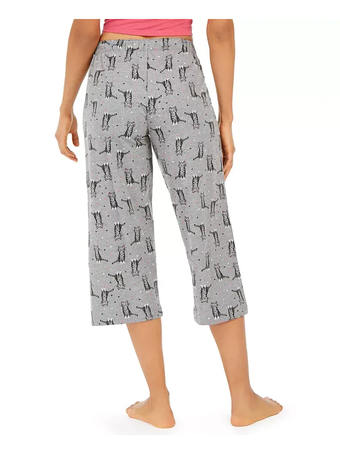 Женские пижамные брюки-капри Sleepwell Printed Knit, изготовленные с использованием технологии — изображение 2 из 6, серый
