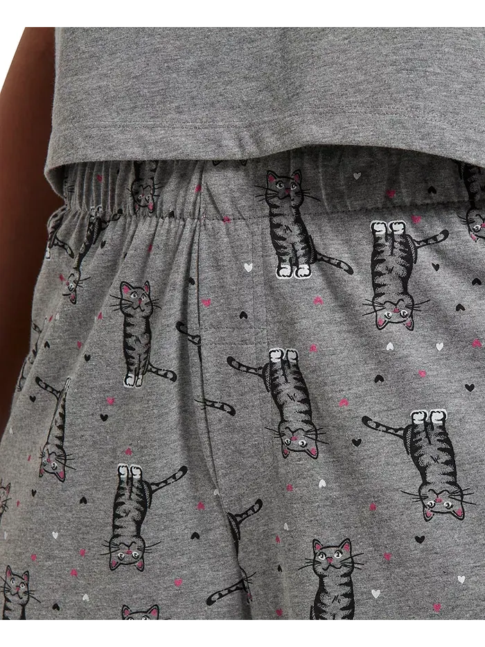 Женские пижамные брюки-капри Sleepwell Printed Knit, изготовленные с использованием технологии — изображение 4 из 6, серый