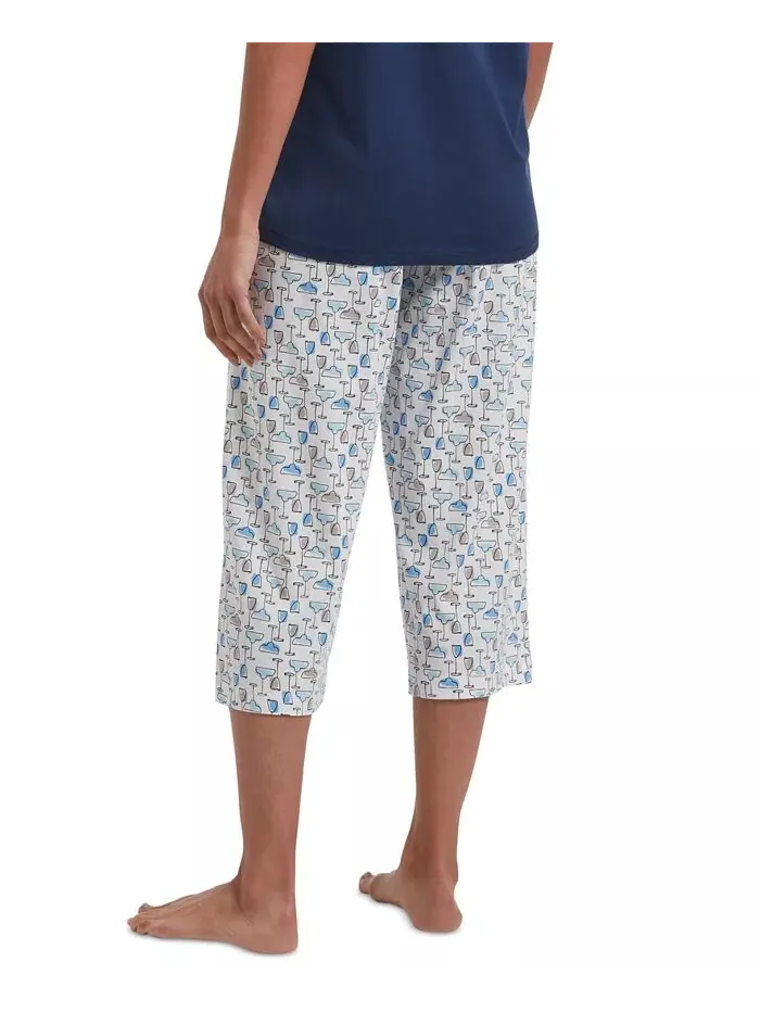 Женские пижамные брюки-капри Sleepwell Printed Knit, изготовленные с использованием технологии — изображение 4 из 6, белый