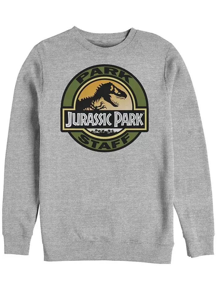 Мужская толстовка с ретро-логотипом Jurassic Park Staff Fifth Sun — изображение 1 из 1, серый