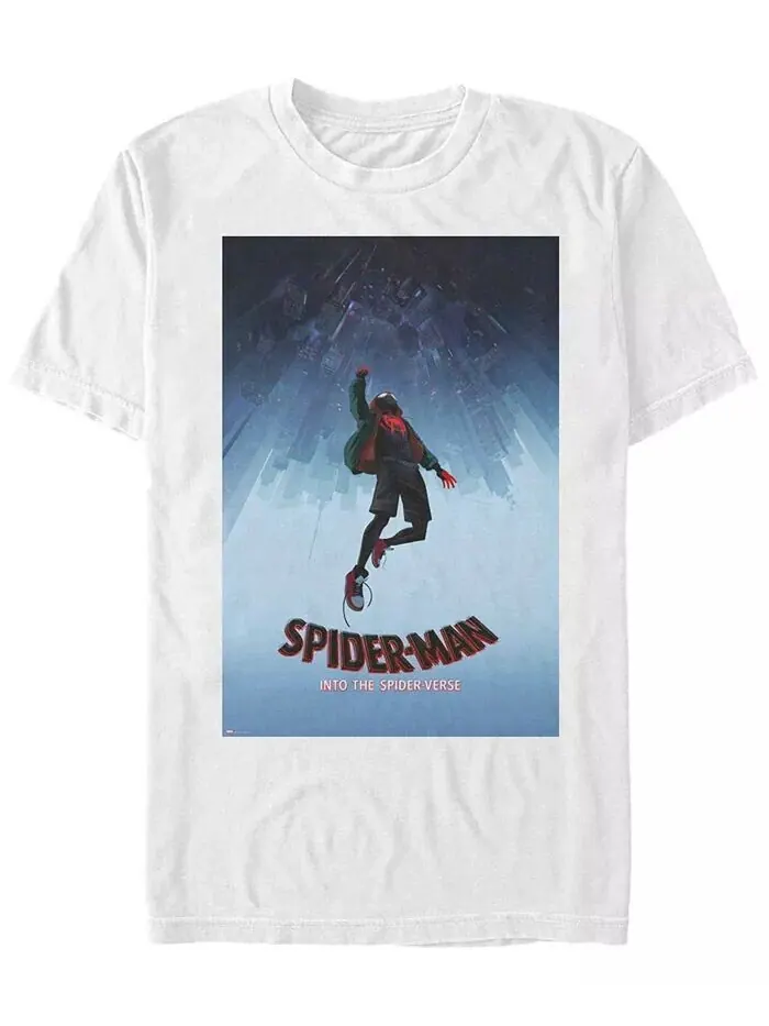 Футболка с коротким рукавом для мужчин Marvel Spider-Man Into The Spiderverse Up, Up, and Away — изображение 1 из 1, белый