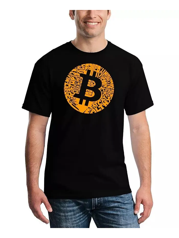 Футболка мужская Bitcoin Word Art LA Pop Art — изображение 1 из 2, черный