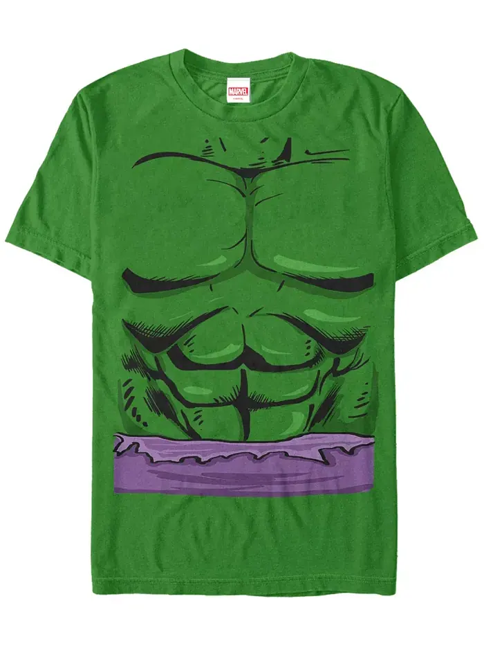 Футболка с коротким рукавом Marvel "Hulk Chest Costume" для мужчин Fifth Sun — изображение 1 из 1, зеленый