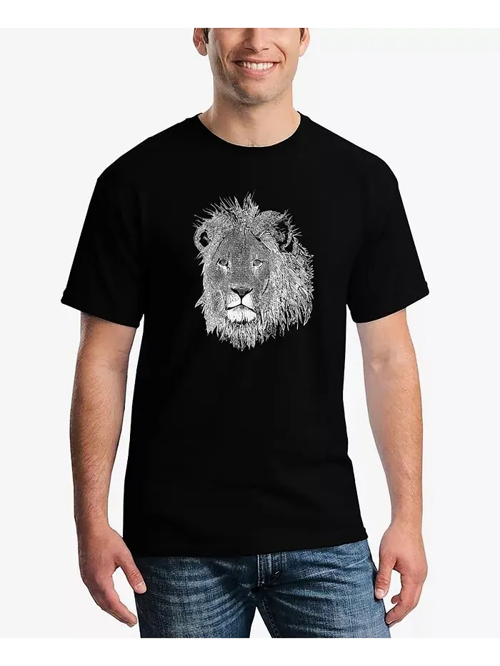 Мужская футболка Word Art Lion LA Pop Art — изображение 1 из 3, черный
