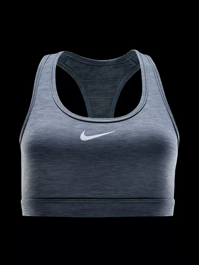 Женский спортивный бюстгальтер с мягкой подкладкой Swoosh Nike — изображение 7 из 10, серый/белый
