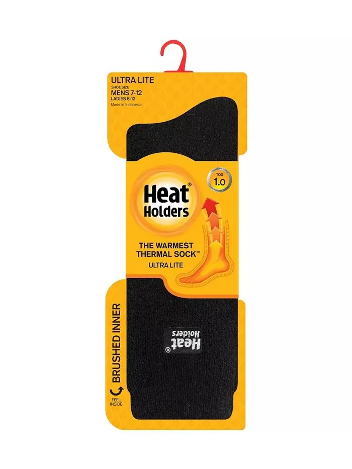 Мужские ультралегкие однотонные термоноски Heat Holders — изображение 2 из 2, черный