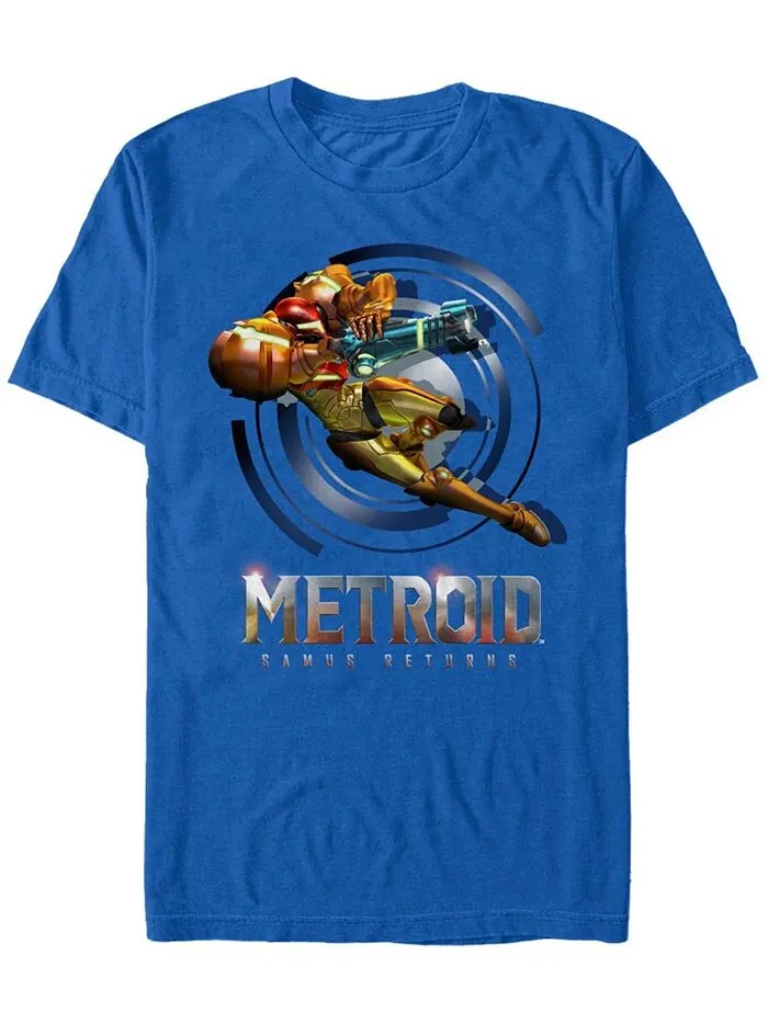 Мужская футболка Nintendo Metroid Samus Returns с короткими рукавами Fifth Sun — изображение 1 из 1, королевский
