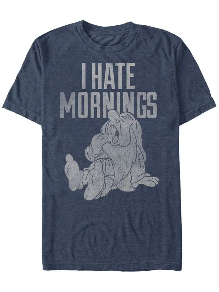 Мужская футболка Disney «Белоснежка и семь гномов» Sleepy I Hate Morning, с коротким рукавом Fifth — изображение 1 из 1