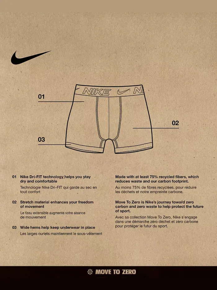 Большие мальчики 3 шт. Базовые боксеры Dri-FIT Nike — изображение 9 из 9, красный