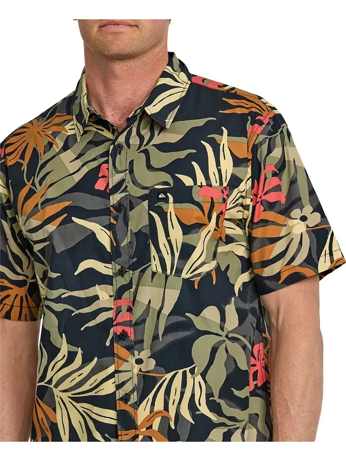 Мужская классическая рубашка с коротким рукавом Blueweed Quiksilver — изображение 4 из 10, черный