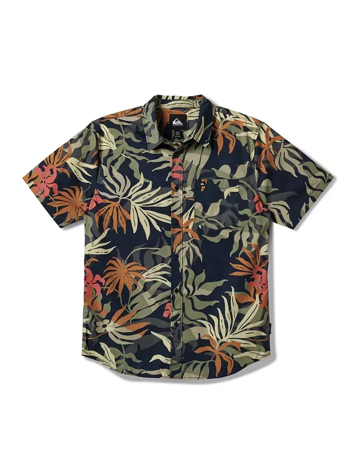 Мужская классическая рубашка с коротким рукавом Blueweed Quiksilver — изображение 5 из 10, черный