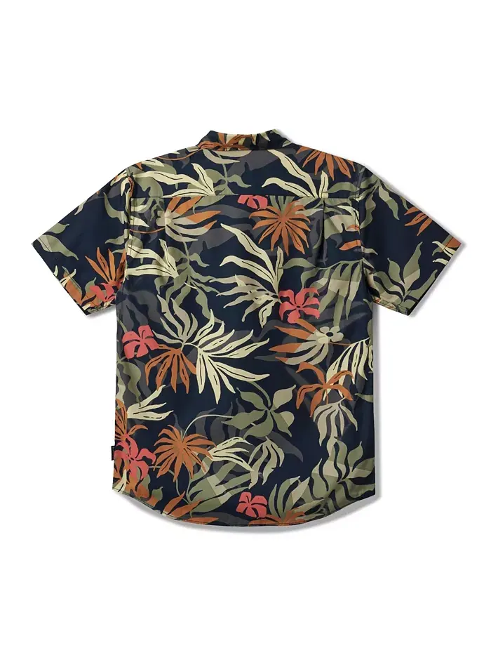 Мужская классическая рубашка с коротким рукавом Blueweed Quiksilver — изображение 6 из 10, черный