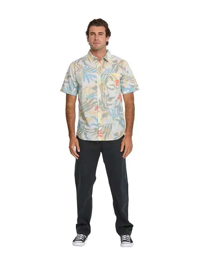 Мужская классическая рубашка с коротким рукавом Blueweed Quiksilver — изображение 5 из 7, белый