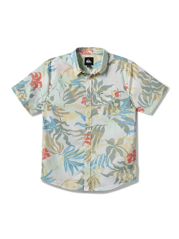 Мужская классическая рубашка с коротким рукавом Blueweed Quiksilver — изображение 6 из 7, белый