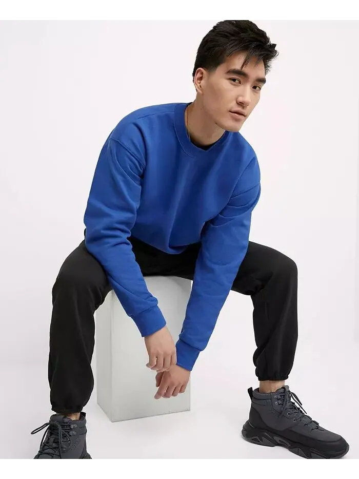 Мужская толстовка с круглым вырезом Ultimate из тяжелого флиса Hanes — изображение 1 из 4, синий