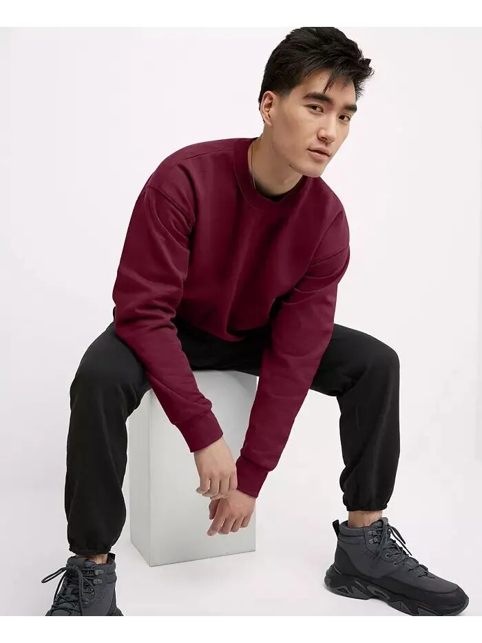 Мужская толстовка с круглым вырезом Ultimate из тяжелого флиса Hanes — изображение 1 из 4, красный