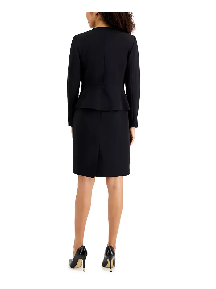 Костюм-двойка без воротника, Regular & Petite Le Suit — изображение 2 из 5, черный