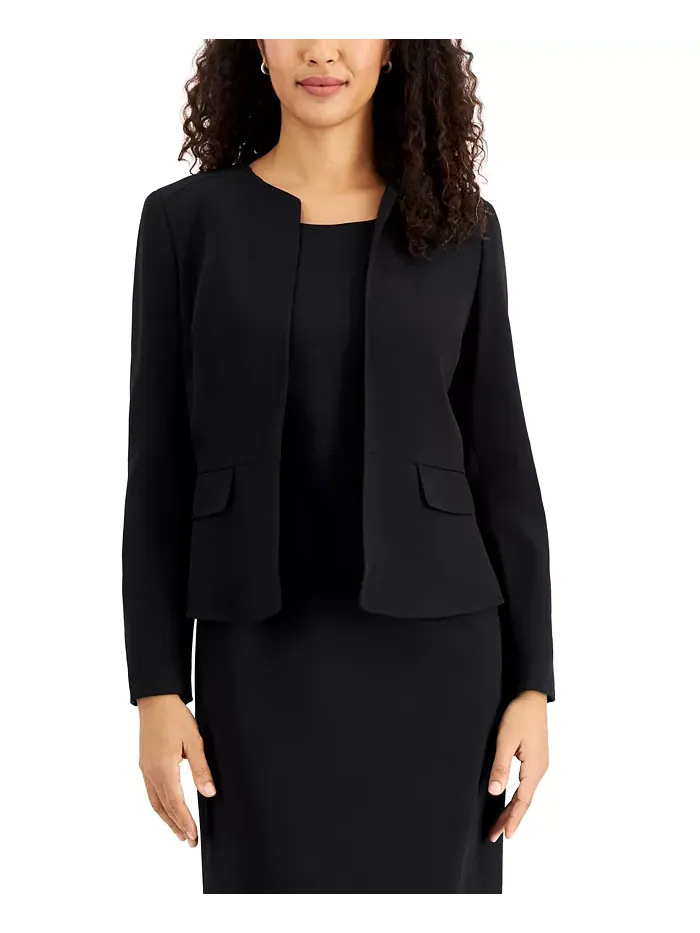 Костюм-двойка без воротника, Regular & Petite Le Suit — изображение 4 из 5, черный