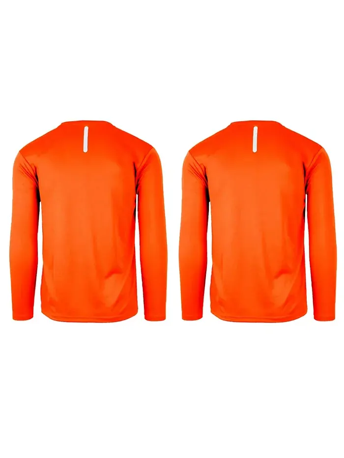 Мужская футболка с длинным рукавом и влагоотводящей технологией Performance, круглый вырез – — изображение 5 из 8, оранжевый