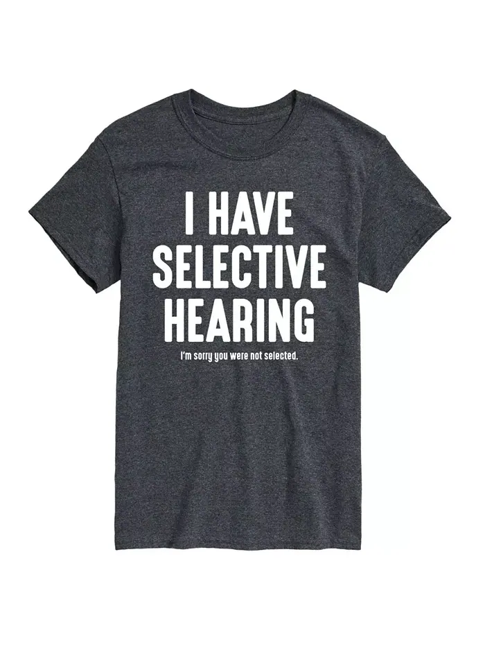 Футболка мужская с коротким рукавом Hybrid Apparel Selective Hearing AIRWAVES — изображение 1 из 9, темно-серый