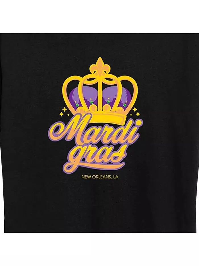 Модная футболка с рисунком Mardi Gras больших размеров Hybrid Apparel — изображение 3 из 3, черный