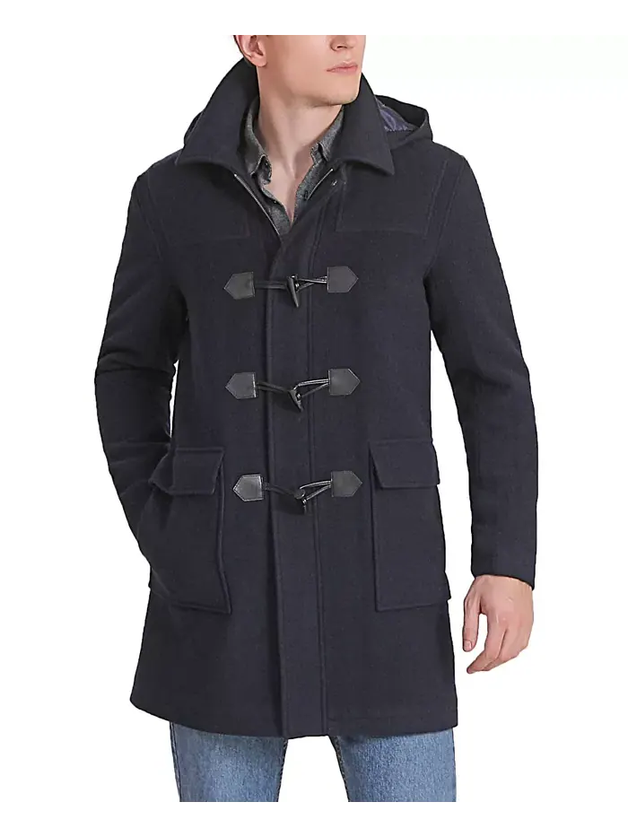 Мужское пальто Mason Wool Blend Duffle с переключателем Landing Leathers