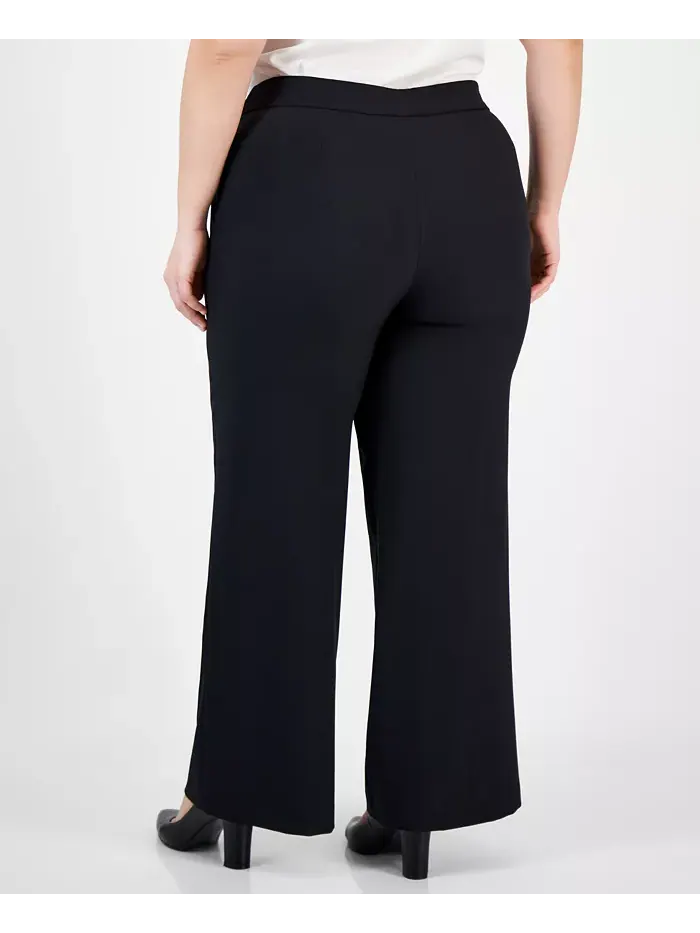 Женские брюки Plus Size Mid-Rise Wide-Leg Pants Tahari ASL — изображение 2 из 2, черный