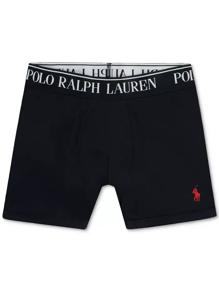 Боксеры Big Boys Stretch, 5 штук в упаковке Polo Ralph Lauren — изображение 4 из 8, черный