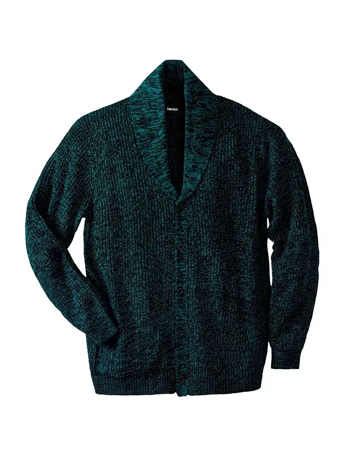 Кардиган с воротником-шалью Big & Tall Shaker Knit KingSize — изображение 1 из 3, черный