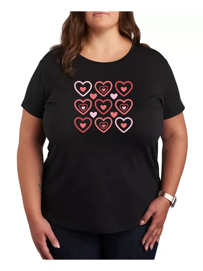Футболка Air Waves Trendy Plus Size с принтом ко Дню святого Валентина Hybrid Apparel — изображение 1 из 3, черный