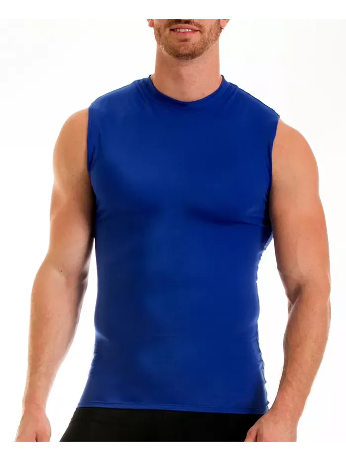Мужская футболка-поло без рукавов с высоким воротом Activewear Hi-Neck Sleeveless Crewneck Instaslim