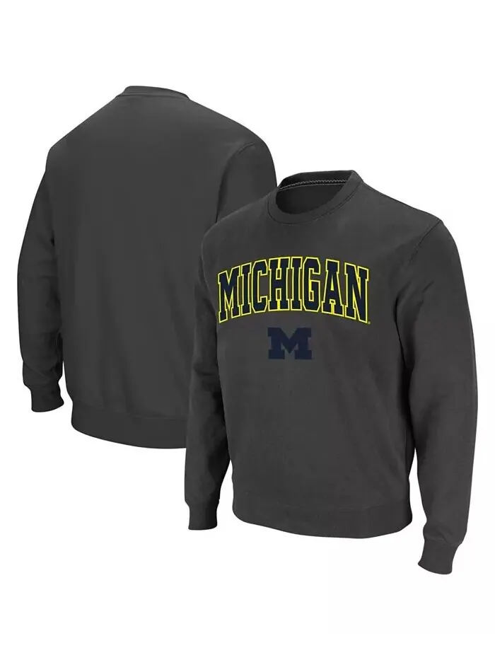 Мужская толстовка Michigan Wolverines Arch & Logo с круглым вырезом Colosseum — изображение 1 из 7, темно-серый