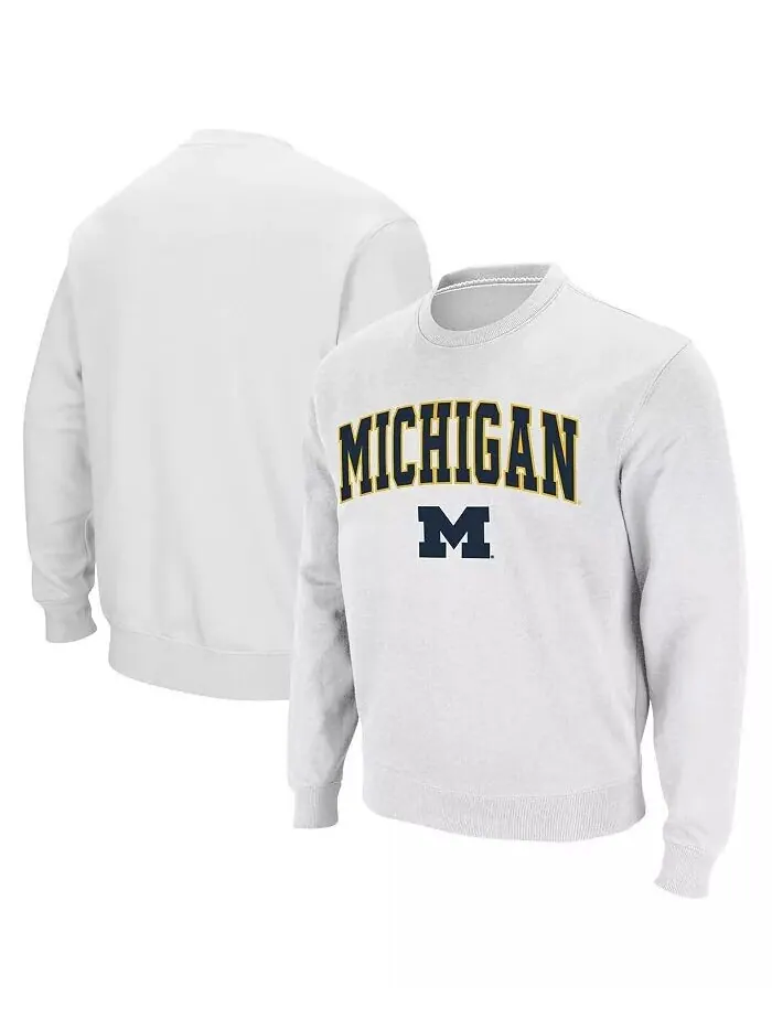 Мужская толстовка Michigan Wolverines Arch & Logo с круглым вырезом Colosseum — изображение 1 из 4, белый