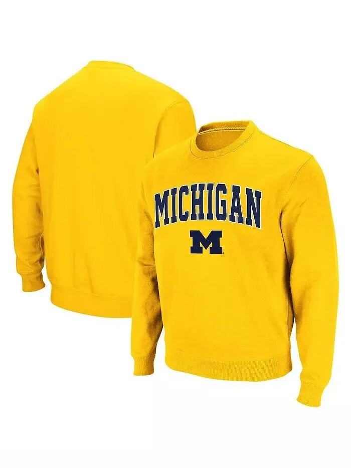 Мужская толстовка Michigan Wolverines Arch & Logo с круглым вырезом Colosseum — изображение 1 из 7, желтый