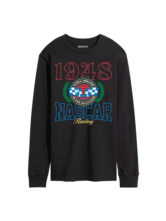 Мужская футболка с длинным рукавом NASCAR 1948 AIRWAVES — изображение 1 из 3, черный