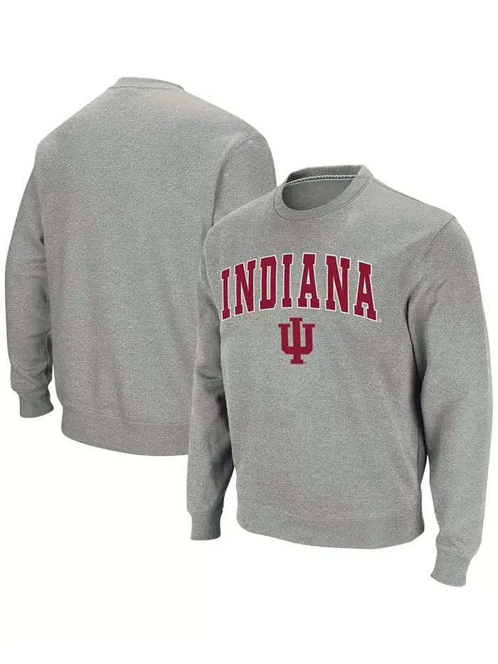 Мужской свитшот с круглым вырезом Indiana Hoosiers с арочным логотипом Colosseum — изображение 1 из 7, серый